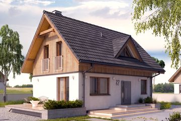  Projekt domu Bez dr-T (BSA2143) - projekt domu parterowego z poddaszem - Zdjęcie 1