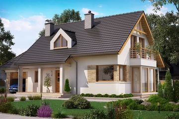  Projekt domu BW-36 wariant 8 (JGC1189) - projekt domu parterowego z poddaszem - Zdjęcie 1