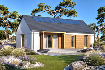 Projekt domu 047 ES domek Pani Darii - parterowy dom o powierzchni 85 m², dach dwuspadowy - ujęcie 3