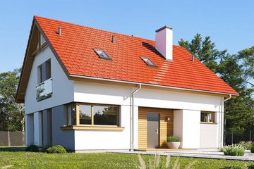  Projekt domu Optymalny wariant B (WAH1914) - projekt domu parterowego z poddaszem - Zdjęcie 1