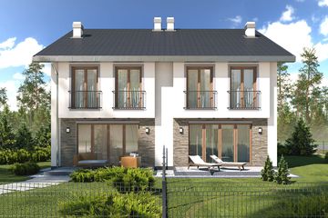  Projekt domu Konrad 1 - bliźniak LLL (WRD2713) - projekt domu z pełnym piętrem - Zdjęcie 5