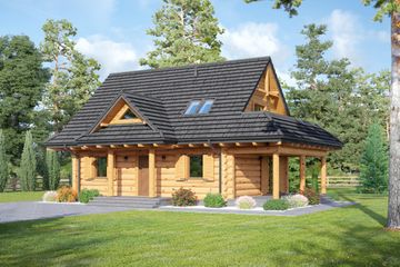  Projekt domu Modrzewo dw (KRP2176) - projekt domu parterowego z poddaszem - Zdjęcie 1