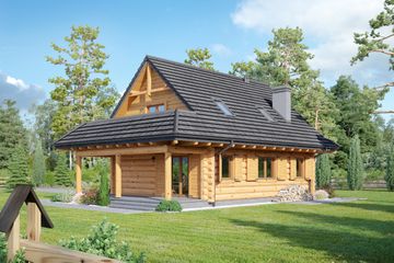  Projekt domu Modrzewo dw (KRP2176) - projekt domu parterowego z poddaszem - Zdjęcie 2