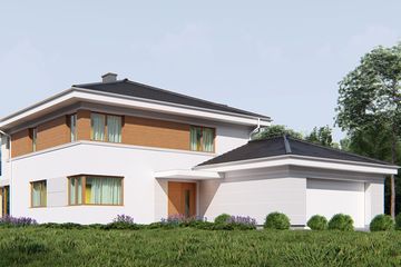 Projekt domu uA40 - z pełnym piętrem dom o powierzchni 192,80 m², dach namiotowy - ujęcie 2
