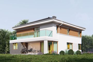 Projekt domu uA40 - z pełnym piętrem dom o powierzchni 192,80 m², dach namiotowy - ujęcie 3