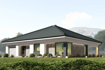 Projekt domu uA51 - parterowy dom o powierzchni 134,20 m², dach kopertowy - ujęcie 2