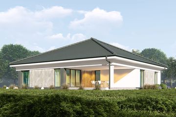 Projekt domu uA51 - parterowy dom o powierzchni 134,20 m², dach kopertowy - ujęcie 3