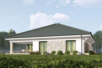 Projekt domu uA51 - parterowy dom o powierzchni 134,20 m², dach kopertowy - ujęcie 4
