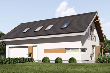  Projekt domu uA34 (WCB1048) - projekt domu parterowego z poddaszem - Zdjęcie 1