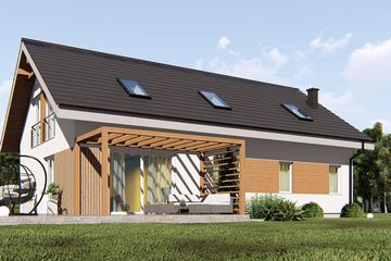  Projekt domu uA34 (WCB1048) - projekt domu parterowego z poddaszem - Zdjęcie 4