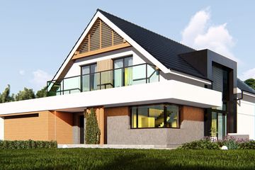  Projekt domu uA21 (WCB1034) - projekt domu parterowego z poddaszem - Zdjęcie 2