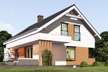 Projekt domu uA34v1 (WCB1049) - projekt domu parterowego z poddaszem - Zdjęcie 3