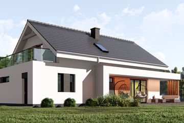  Projekt domu uA34v1 (WCB1049) - projekt domu parterowego z poddaszem - Zdjęcie 5