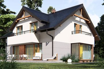  Projekt domu uA14 (WCB1021) - projekt domu parterowego z poddaszem - Zdjęcie 3