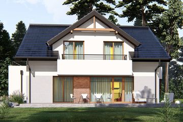  Projekt domu uA14 (WCB1021) - projekt domu parterowego z poddaszem - Zdjęcie 4