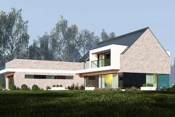 Projekt domu uA4 - parterowy z poddaszem dom o powierzchni 207,52 m², dach dwuspadowy - ujęcie 2
