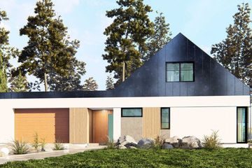Projekt domu uA52 - parterowy z poddaszem dom o powierzchni 161,60 m², dach dwuspadowy, koszt budowy 448 000 zł - ujęcie frontu