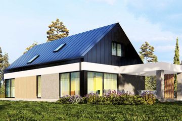 Projekt domu uA52 - parterowy z poddaszem dom o powierzchni 161,60 m², dach dwuspadowy - ujęcie 3