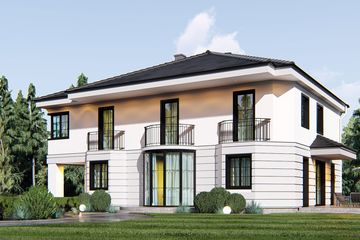 Projekt domu uA20 - z pełnym piętrem dom o powierzchni 218,10 m², dach wielospadowy - ujęcie 2