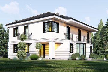 Projekt domu uA20 - z pełnym piętrem dom o powierzchni 218,10 m², dach wielospadowy - ujęcie 3