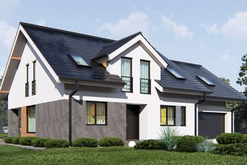  Projekt domu uA15v1 (WCB1025) - projekt domu parterowego z poddaszem - Zdjęcie 1