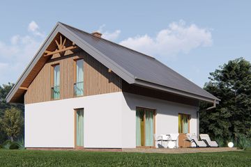  Projekt domu uA17 (WCB1027) - projekt domu parterowego z poddaszem - Zdjęcie 1