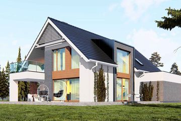  Projekt domu uA27 (WCB1042) - projekt domu parterowego z poddaszem - Zdjęcie 1