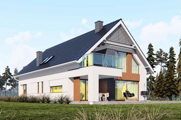  Projekt domu uA27 (WCB1042) - projekt domu parterowego z poddaszem - Zdjęcie 3