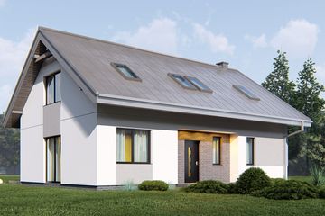  Projekt domu uA17v1 (WCB1028) - projekt domu parterowego z poddaszem - Zdjęcie 4