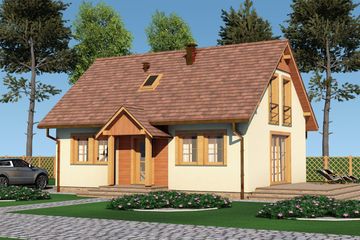  Projekt domu Domek Lipowy (020 ET) (SLF1103) - projekt domu parterowego z poddaszem - Zdjęcie 1