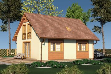  Projekt domu Domek Lipowy (020 ET) (SLF1103) - projekt domu parterowego z poddaszem - Zdjęcie 2