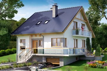  Projekt domu BW-32 wariant 4 (JGC1196) - projekt domu parterowego z poddaszem - Zdjęcie 1