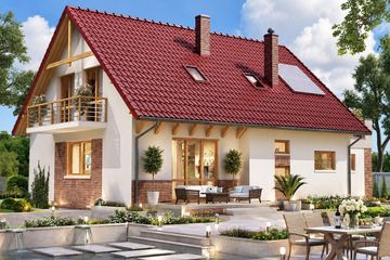 Projekt domu BW-55 wariant 3 - parterowy z poddaszem dom o powierzchni 115,40 m², dach dwuspadowy - ujęcie 3