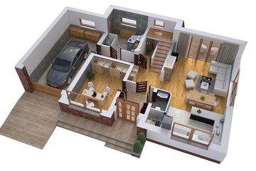 Projekt domu BW-55 wariant 3 - parterowy z poddaszem dom o powierzchni 115,40 m², dach dwuspadowy - ujęcie 5