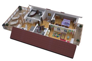 Projekt domu BW-55 wariant 3 - parterowy z poddaszem dom o powierzchni 115,40 m², dach dwuspadowy - ujęcie 6