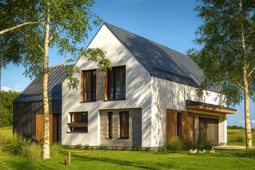  Projekt domu Z pergolą 02 (KZB1007) - projekt domu parterowego z poddaszem - Zdjęcie 2