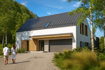  Projekt domu Z pergolą 02 (KZB1007) - projekt domu parterowego z poddaszem - Zdjęcie 3