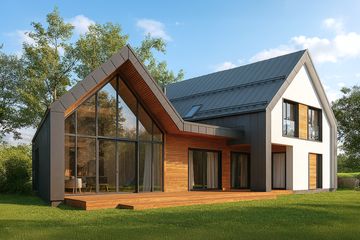  Projekt domu Skośny 02 (KZB1004) - projekt domu parterowego z poddaszem - Zdjęcie 1