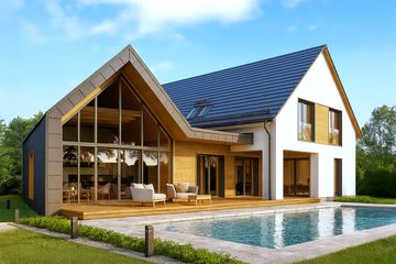  Projekt domu Skośny 01 (KZB1003) - projekt domu parterowego z poddaszem - Zdjęcie 1