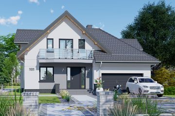  Projekt domu APS 101 NEW (LUA1403) - projekt domu parterowego z poddaszem - Zdjęcie 1