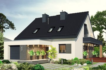  Projekt domu Domidea 56 G w3 (WAC1095) - projekt domu parterowego z poddaszem - Zdjęcie 1