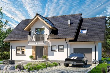  Projekt domu Ajaks Max (WOE1120) - projekt domu parterowego z poddaszem - Zdjęcie 1