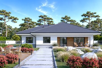 Projekt domu Beno II G1 - parterowy dom o powierzchni 145,80 m², dach kopertowy - ujęcie 2