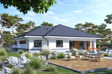 Projekt domu Beno II G1 - parterowy dom o powierzchni 145,80 m², dach kopertowy - ujęcie 4