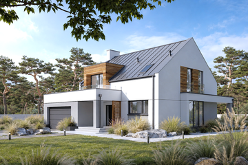 Projekt domu Xavier III G2 - parterowy z poddaszem dom o powierzchni 153,18 m², dach dwuspadowy - ujęcie 2