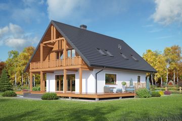  Projekt domu Świdnica 35x dws (KRP2193) - projekt domu parterowego z poddaszem - Zdjęcie 2