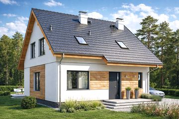  Projekt domu Jaskółka 3 bez garażu (WRL1054) - projekt domu parterowego z poddaszem - Zdjęcie 1