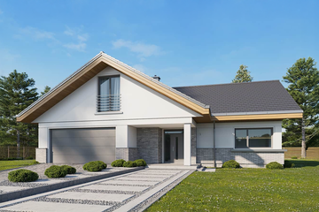  Projekt domu Doskonały 2 wariant D (WAH1909) - projekt domu parterowego - Zdjęcie 1