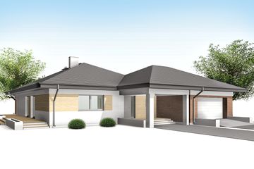 Projekt domu Optima - parterowy dom o powierzchni 150,01 m², dach kopertowy - ujęcie 5