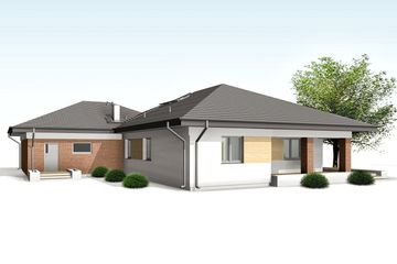 Projekt domu Optima - parterowy dom o powierzchni 150,01 m², dach kopertowy - ujęcie 6